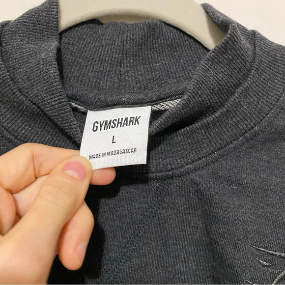 Gymshark Charcoal Gray Cropped Sweatshirt Large - Picture 5 of 8